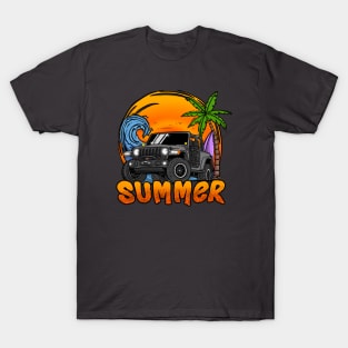 Grey Jeep Wrangler Summer Holiday T-Shirt